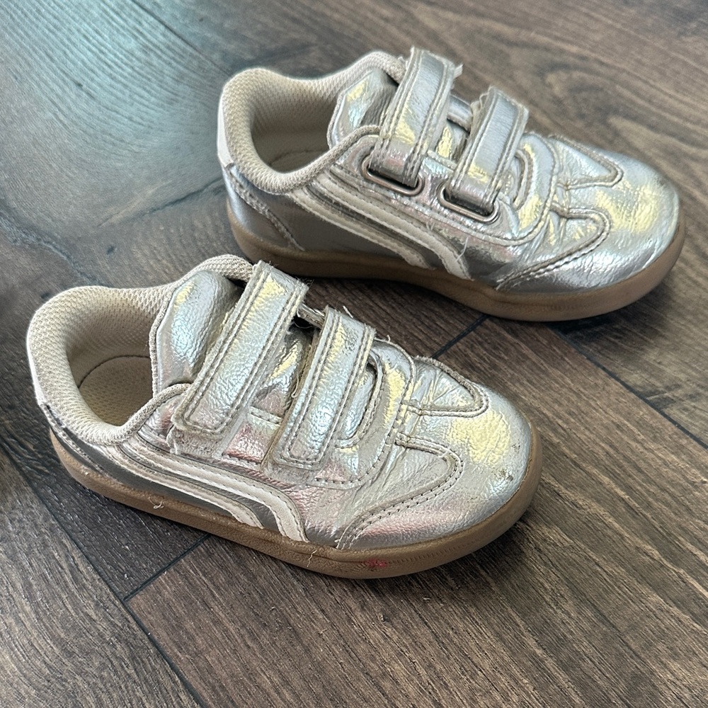 Silver Velcro shoes